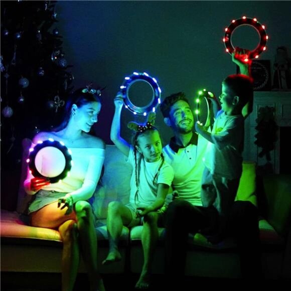 Flying Ring - 12 LEDs, Super Bright,Soft,Auto Light Up, Safe,Lightweight Frisbee - Picture 5 of 7